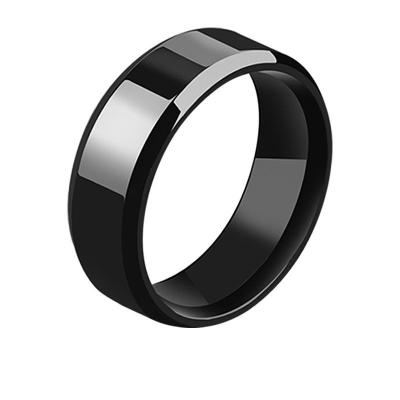 China CLASSIC Simple Double Bevel Edge Stainless Steel Rings Gifts For Men And Women Rings Party Decoration Gifts Supplies for sale