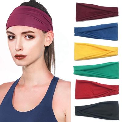 China Plush men's and women's solid color hair accessories sports yoga headband sweat-absorbent belt fitness headband hair band for sale