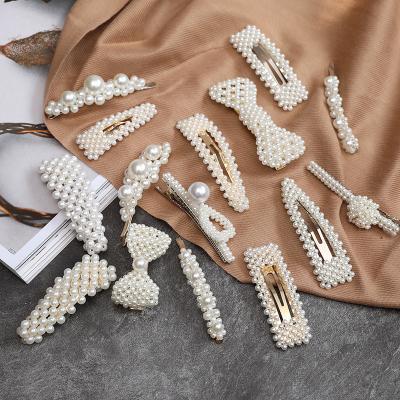 China Custom Constellation/Week Simulated Pearl Barrettes Beaded Geometric Women Hair Clips Hair Clips Hair Accessories Girls Jewelry Fashion Hairpins for sale