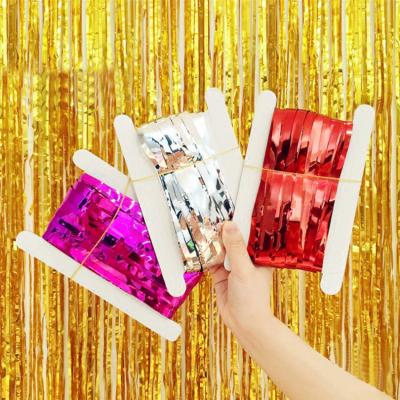 China 1x2m DIY Foil Tassel Foil Tinsel Curtain Tassel Garland Ribbon Fringe Balloons Baby Shower Birthday Party Wedding Decorations for sale