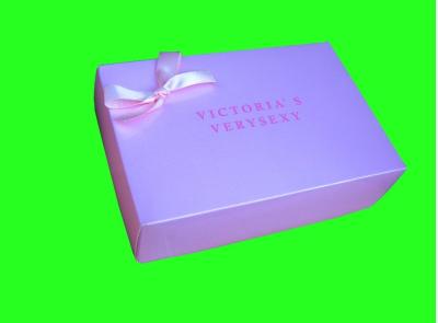 China Pink Color Gift Box Packaging With Ribbon , Custom Paper Cardboard Gift Box for sale