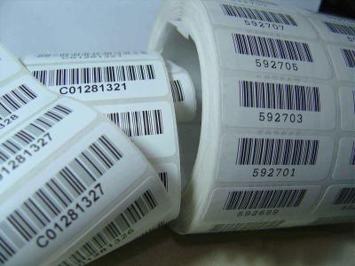 China Bar code Printing Black Color Custom Printing Paper Card Environmental Paper Material Label Printing for sale