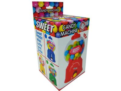 中国 Auto Lock Bottom Box Structure Candy Machine Packing 350G Gloss Art Paper Box Colorful Printing with Hanger 販売のため