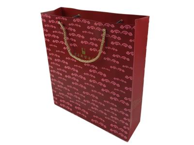 中国 Paper Material Background Full Brown Color Printing Customized Design Paper Bags OEM Printing Factory with Rigid Handle 販売のため