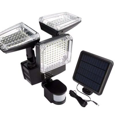 China Garden 3 Head Motion Sensor 1000LM 188LED Adjustable Solar Light With Separated Solar Panel for sale