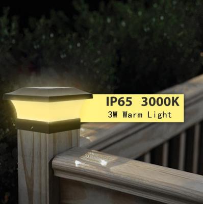 China Eco-friendly Outdoor Square Border Post Light 12led Solar Warm Solar Deck Lights Landscape Fence Post Solar Lights IP65 Waterproof for sale