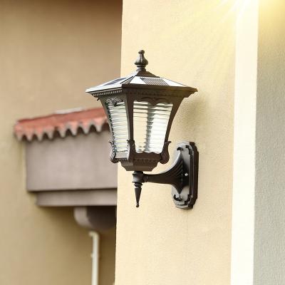 China Eco-friendly Antique Aluminum Solar Interaction Wall Lamp Outdoor Wall Lights Dusk Outdoors Dawn Outdoor Wall Solar Lights Wall Mounted for sale