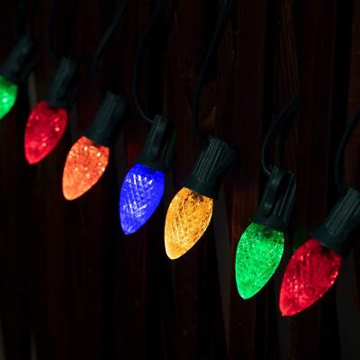 China C7 led Oudoor string light Ip65 string lights 50led waterproof Christmas colorful solar fairy string light C7 solar light for garden patio for sale