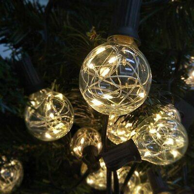 China Clear Plastic+ABS+PVC Wire Copper Wire G40 Globe String Lights Edison Glass Bulbs Patio Hanging Lights Solar Powered String Lights for sale