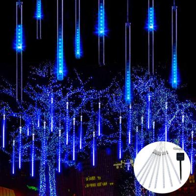 China Solar Tube Light Shower Multi Color Led Outdoor Meteor Rain Lights 8 LED Solar Meteor Lights Starfall Tubes Blue Cool Garden Light for sale