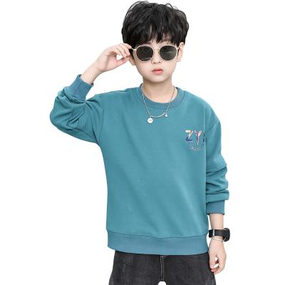 China OEM Anti-Shrink Baby Clothes Autumn Boys Long Sleeve Sweatshirt Children's T-shirt Loose Top Child Pullover Solid Color Hoodie for sale