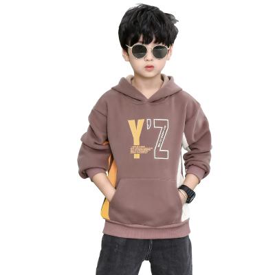 China Wholesale Anti-Shrink Patchwork Colorblock Patchwork Boys Long Sleeve Shirt Hoodies Pullover Sweatshirt Anti-Shrink T-shirt for sale