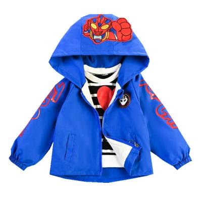 China 2021 Spring Kids Baby Boy Windproof Hooded Zipper Coat Kids Fashion Spider Man Hoodie Outwear for sale