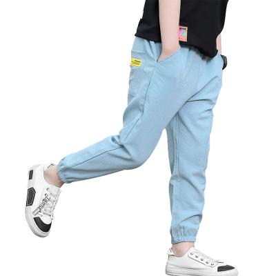 China Anti-Shrink Cotton And Linen Pants For Kids Boys Comfortable Breathable Trousers For Spring Summer 6-14 Years Outwear Clothing for sale