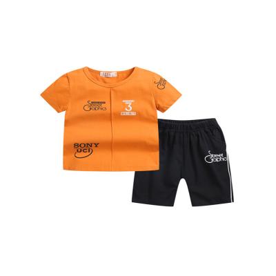 China Wholesale Casual 100% Cotton Shorts Sleeve Baby Clothes Summer Sets Best Price Boys Children Kids T-shirt Suit for sale