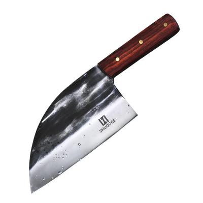 China Fangzuo Handmade Tools Full Tang Butcher Chef Kitchen Knife Daily Use Kitchen Knife Forged High Carbon Plated Steel Kitchen Knives With Wood Handle for sale