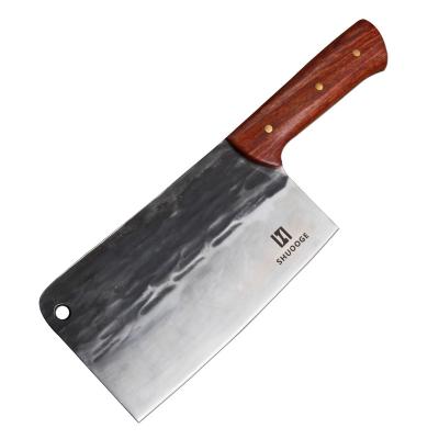 China Full Tang Fangzuo Knife High Carbon Plated Steel Butcher Cleaver Knife Handmade Forged Viable Kitchen Chef with Wood Handle for sale