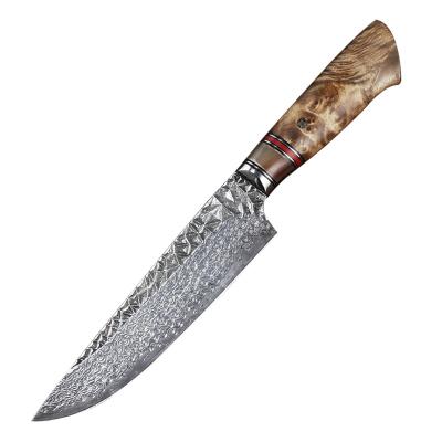 China Fangzuo Daily Use Kitchen Cutting Professional 7 Inch Damascus Kitchen Knife Stainless Steel Knives Handcrafted Damascus With Wood Handle for sale