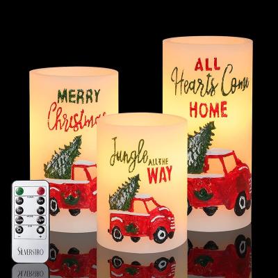 China Birthdays Orstar Truck Flameless Candles, Carved Truck Christmas Tree Real Wax Battery Operated Candles with 10-Key Remote, LED Candles for sale