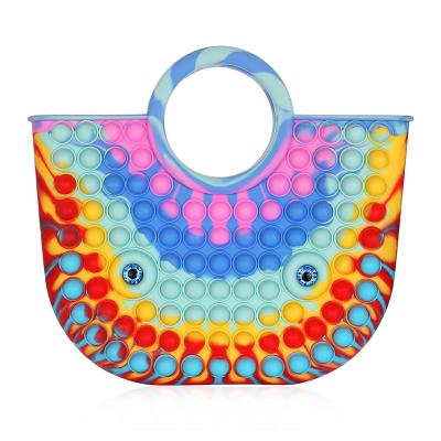 China Eco-friendly material simple dimple purse side bag girls gift bubble wiggle sensory popopet bag toy popoit toss bag for sale