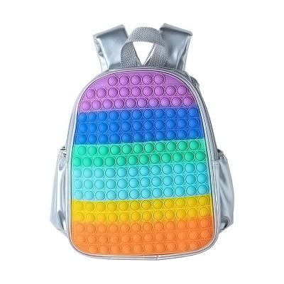 China New Backpack Backpack Can Squeeze Popoits Busy Person Toys Bag Boys Teen Girls Zipper Unzip Release Silicone Toy Schoolbag Personality Bubble for sale