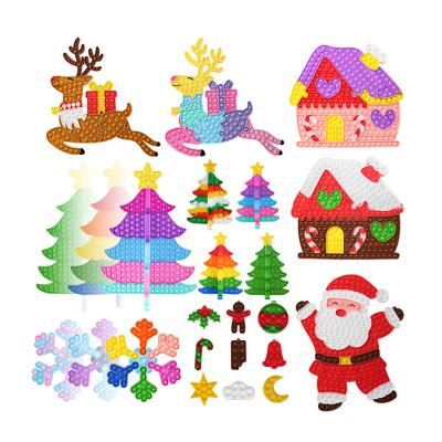 China Toy Popular DIY Educational Funny 3D Bubble Sensory Christmas Tree With Star Toy Kids Pop Up Xmas Santa Popping Fidget Toy for sale