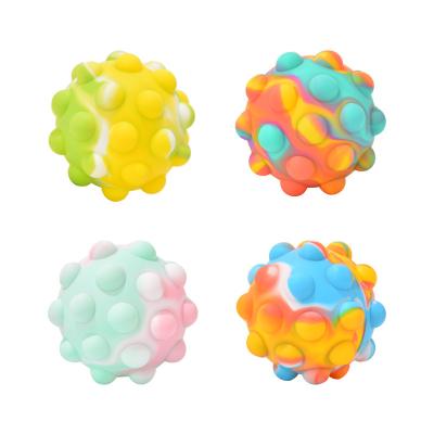 China Colorful Novelty Toy Stress Relief Silicone Fidget Ball Hand Squeeze Bubble Toy Adults Kids Anti Stress Ball Silicone Christmas Gifts for sale