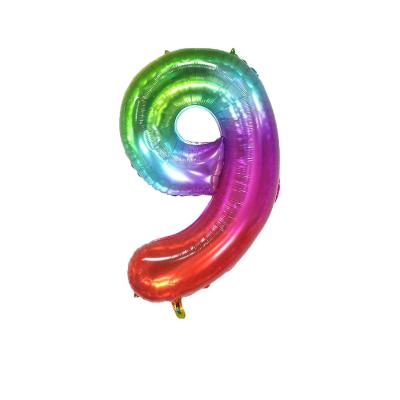 China New Children's Love Balloons Giant Number Jelly Number Foil Balloon Party Decoration 40 Inch Number Happy Birthday Foil Balloons for sale