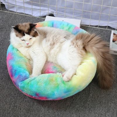 China 40cm Deep Sleep Soft Dog Bed Stocked Heating Round Houses Waterproof Soft Dog Bed for sale