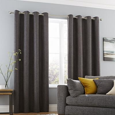 China Hot Selling 100% Polyester Insulated Wicking Texture Ready Made Curtains for sale