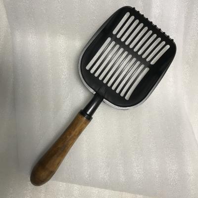 China Metal Wooden Cat Litter Scoop with Non Stick Shovel, Large Scooper with Long Solid Wood Handle for sale