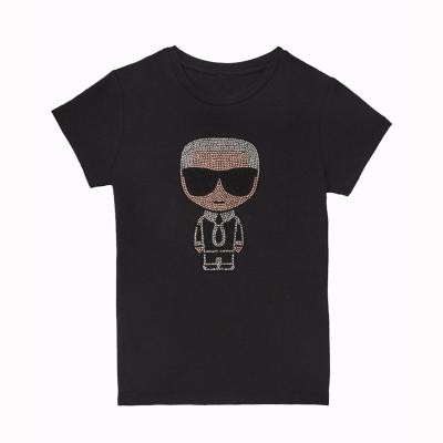 China Black Rhinestone Cotton Spandex Kids T-shirts Printed T-shirts Anti-pilling Graphic Boys for sale