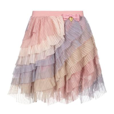 China OEM Breathable Service Support Fashion Hot Selling Colorful Tutu Skirts Knee Length Multideck Tulle Shorts Baby Skirt With Bowknot for sale