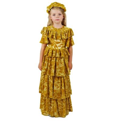 China Customized Breathable Elegant Long Dress Kids Dresses Toddler Girls Dresses 6 To 14 Years Maxis With Tiered Flowy Cut for sale