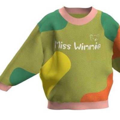 China Patchwork Anti-Shrink Girls Green O-Neck Wool/Acrylic Casual Girls Hoodies And Sweatshirts for sale