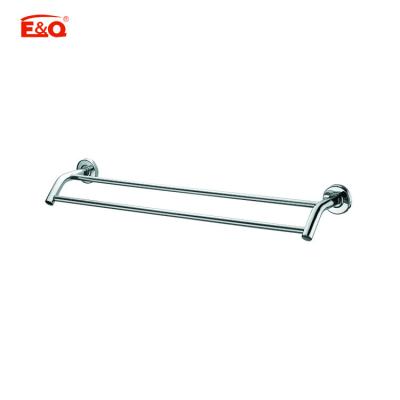 China Best Price Modern Custom Polished Chrome Double Towel Bars Stainless Steel Towel Rails for sale