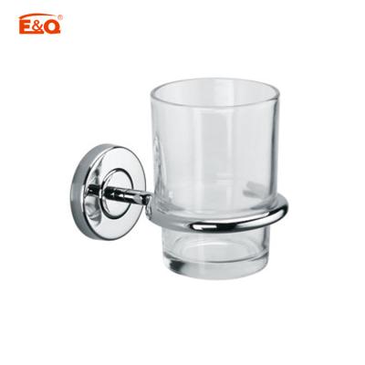 China Modern Bathroom Accessories 304sus Round Tumbler Holder Toothbrush Cup Single Glass Cup for sale