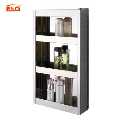 China New Design Modern Wall Mounted Makeup Bathroom Cabinet Hotel Toilet Mirrored Cabinet for sale