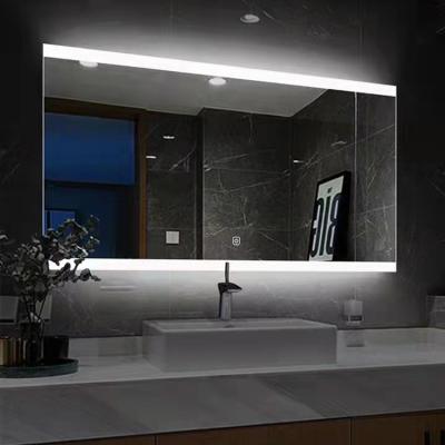 China Good Luminous Price Customs Lead The Smart Rectangle Wall Hanging Bathroom Mirror For Hotel Home Decor for sale