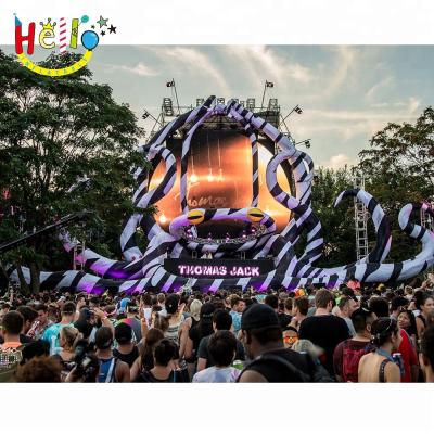 China Promotions Outdoor Event Stage Background Decoration Giant Inflatable Zebra-Stripe Tentacle for sale