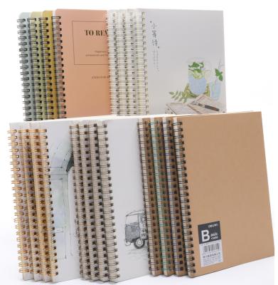 China Custom high quality wire-o notebook spiral notepad cover kraft paper in-service composition spiral notebook good price for sale