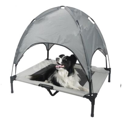 China Outdoor Travel Camping Foldable Washable Chewproof Dog Cooling Bed With Tent for sale