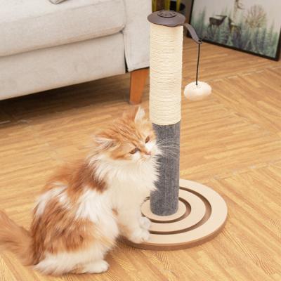 China Pet Kitten Toy Sisal And Wood Cat Scratcher Sustainable Climbing Tree For Pet Nail for sale