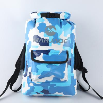 China MARJAQE Factory Gray Pink Blue Camouflage Roll Top Backpack Dry Bag Kayaking Camping Climbing Waterproof Bag Padded Straps Dry Backpack for sale