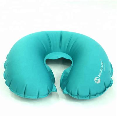 China MARJAQE Inflatable Custom Logo Compact Portable Head and Neck Support Rests Inflatable Neck Travel Pillows Airplane Pillow for sale