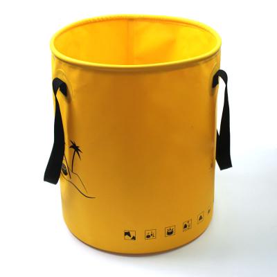 China PVC tarpaulin fishing folding bucket 10L 20L 30L camping (can be customized) hiking outdoor multi function folding bucket for sale