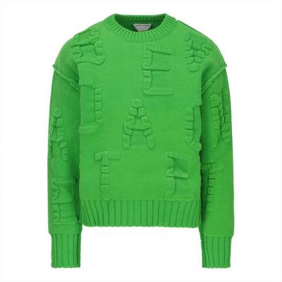 China Custom Winter Mens Anti-wrinkle AiNear Logo Polyester Crewneck Sleeve Long Sweater Knitwear Graphic Green Jacquard 3d Mens Knitted Sweaters for sale