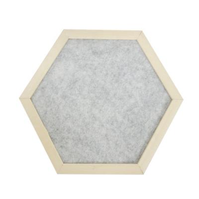 China DRAWING BOARD Nordic Style Felt Note Board Hexagon Felt Bulletin Pin Board With Wood Frame for sale