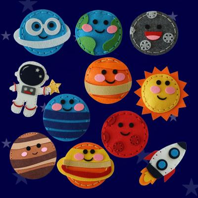 China Safe 11 Packs Felt Space Craft Sewing Kit For Children Art Kids DIY Sewing Educational Toys for sale