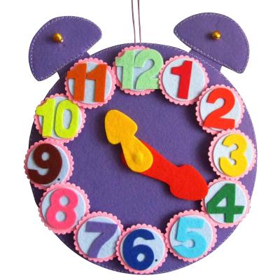 China Soft Eco-friendly Material Felt Story Boards Kids Learning Toys Educational Study Tool Felt Clock Board For Kids for sale